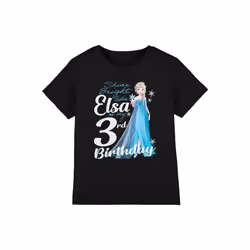 Frozen Childrens/Kids Bright Like Elsa 3rd Birthday T-Shirt - 9-10 Years, Black