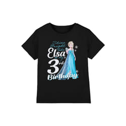Frozen Childrens/Kids Bright Like Elsa 3rd Birthday T-Shirt - 3-4 Years, Black