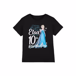 Frozen Childrens/Kids Bright Like Elsa 10th Birthday T-Shirt - 5-6 Years, Black