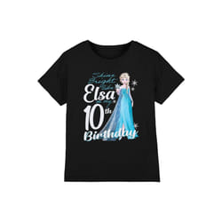 Frozen Childrens/Kids Bright Like Elsa 10th Birthday T-Shirt - 3-4 Years, Black