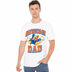 Disney Mens Awesome Dad Donald Duck T-Shirt - 4XL, White