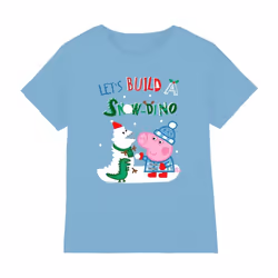 Peppa Pig Childrens/Kids Snow Dinosaurs George Pig T-Shirt - 12-13 Years, Light Blue