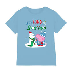 Peppa Pig Childrens/Kids Snow Dinosaurs George Pig T-Shirt - 3-4 Years, Light Blue