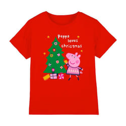Peppa Pig Childrens/Kids Christmas Tree T-Shirt - 5-6 Years, Red