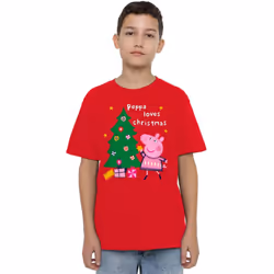 Peppa Pig Childrens/Kids Christmas Tree T-Shirt - 3-4 Years, Red