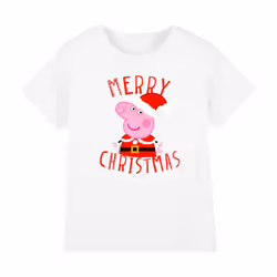 Peppa Pig Childrens/Kids Merry Christmas T-Shirt - 7-8 Years, White