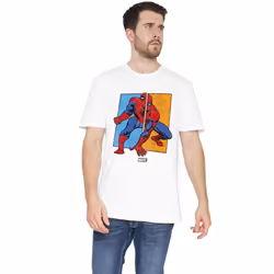 Spider-Man Mens Split T-Shirt - XL, White