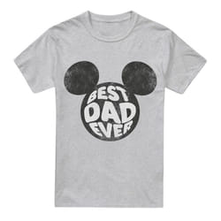 Disney Mens Best Dad Ever Mickey Mouse T-Shirt - 4XL, Sport Heather