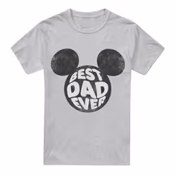Disney Mens Best Dad Ever Mickey Mouse T-Shirt - L, Sport Heather
