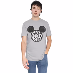 Disney Mens Best Dad Ever Mickey Mouse T-Shirt - L, Sport Heather