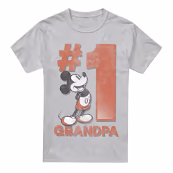 Disney Mens Number 1 Grandpa Mickey Mouse T-Shirt - XXL, Sport Heather