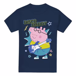 Peppa Pig Mens Disco Daddy T-Shirt - M, Navy