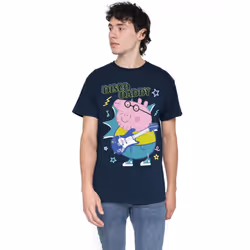 Peppa Pig Mens Disco Daddy T-Shirt - XL, Navy
