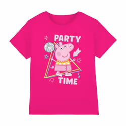 Peppa Pig Childrens/Kids Party Time Disco T-Shirt - 12-13 Years, Fuchsia