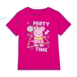 Peppa Pig Childrens/Kids Party Time Disco T-Shirt - 7-8 Years, Fuchsia