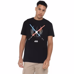 Star Wars Mens Crossed Blades T-Shirt - M, Black