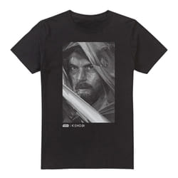 Star Wars Mens Obi Wan Kenobi Mono Portrait T-Shirt - L, Black