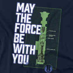 Star Wars Mens Force Lightsaber T-Shirt - XL, Navy