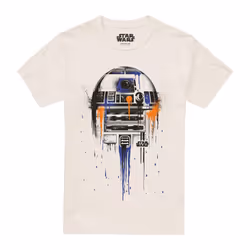 Star Wars Mens R2-D2 Paint Drip T-Shirt - M, Natural