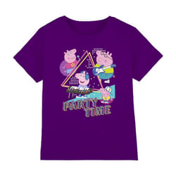 Peppa Pig Childrens/Kids Party Time Family T-Shirt - 7-8 Years, Purple