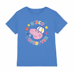 Peppa Pig Childrens/Kids Superstar George Pig Disco T-Shirt - 3-4 Years, Turquoise