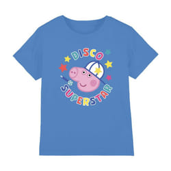 Peppa Pig Childrens/Kids Superstar George Pig Disco T-Shirt - 3-4 Years, Turquoise