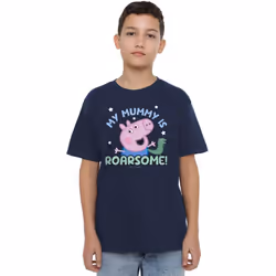 Peppa Pig Childrens/Kids My Mummy Is Roarsome George Pig T-Shirt - 7-8 Years, Navy