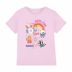 Peppa Pig Childrens/Kids Have Fun With Friends T-Shirt - 5-6 Years, Pink