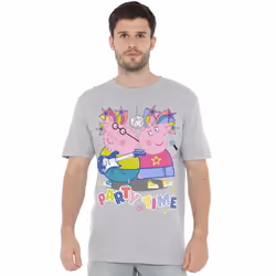 Peppa Pig Mens Party Time Mummy Pig Daddy pig T-Shirt - 4XL, Sport Heather