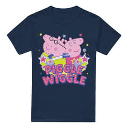 Peppa Pig Mens Piggle Wiggle Mummy Pig Daddy pig T-Shirt - M, Navy