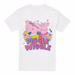 Peppa Pig Mens Piggle Wiggle Mummy Pig Daddy pig T-Shirt - S, White