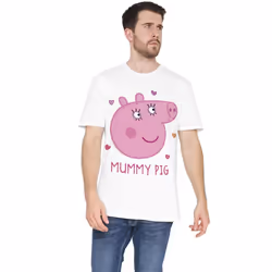 Peppa Pig Mens Mummy Pig T-Shirt - XL, White