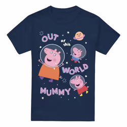 Peppa Pig Mens Is Out Of This World Mummy Pig T-Shirt - M, Navy