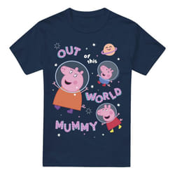 Peppa Pig Mens Is Out Of This World Mummy Pig T-Shirt - M, Navy