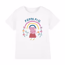 Peppa Pig Childrens/Kids Floral Rainbow T-Shirt - 5-6 Years, White