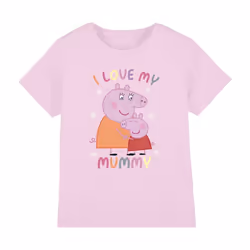 Peppa Pig Childrens/Kids I Love My Mummy T-Shirt - 7-8 Years, Light Pink