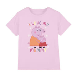 Peppa Pig Childrens/Kids I Love My Mummy T-Shirt - 7-8 Years, Light Pink