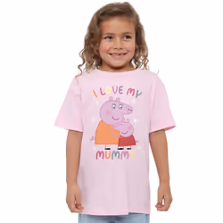 Peppa Pig Childrens/Kids I Love My Mummy T-Shirt - 7-8 Years, Light Pink