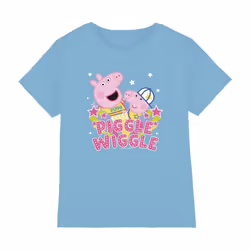 Peppa Pig Childrens/Kids Piggle Wiggle T-Shirt - 7-8 Years, Light Blue