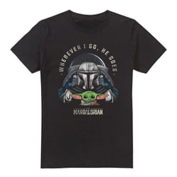 Star Wars: The Mandalorian Mens Companion T-Shirt - S, Black