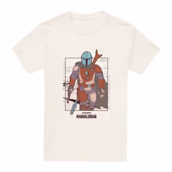 Star Wars: The Mandalorian Mens Flea Market T-Shirt - S, Natural