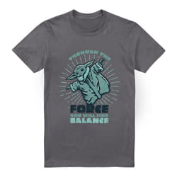 Star Wars: The Mandalorian Mens Balance Grogu T-Shirt - L, Charcoal