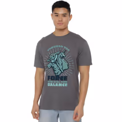 Star Wars: The Mandalorian Mens Balance Grogu T-Shirt - M, Charcoal