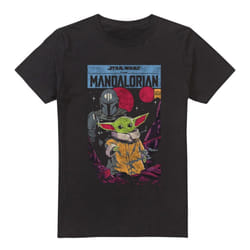 Star Wars: The Mandalorian Mens Grogu Comic T-Shirt - XXL, Black