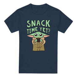 Star Wars: The Mandalorian Mens Snack Time Grogu T-Shirt - XXL, Navy