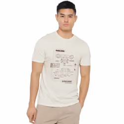 Star Wars: The Mandalorian Mens Razor Crest Blueprint T-Shirt - XXL, Natural
