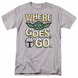 Star Wars: The Mandalorian Mens Where Grogu Goes Cute T-Shirt - XXL, Sport Heather