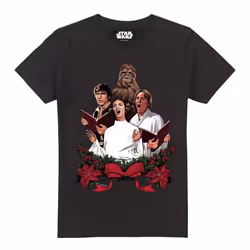 Star Wars Mens Carol Singers T-Shirt - XL, Black