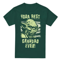 Star Wars Mens Best Grandad Yoda Comic T-Shirt - 3XL, Forest Green