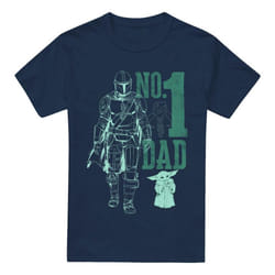 Star Wars: The Mandalorian Mens No.1 Dad Mando T-Shirt - L, Navy